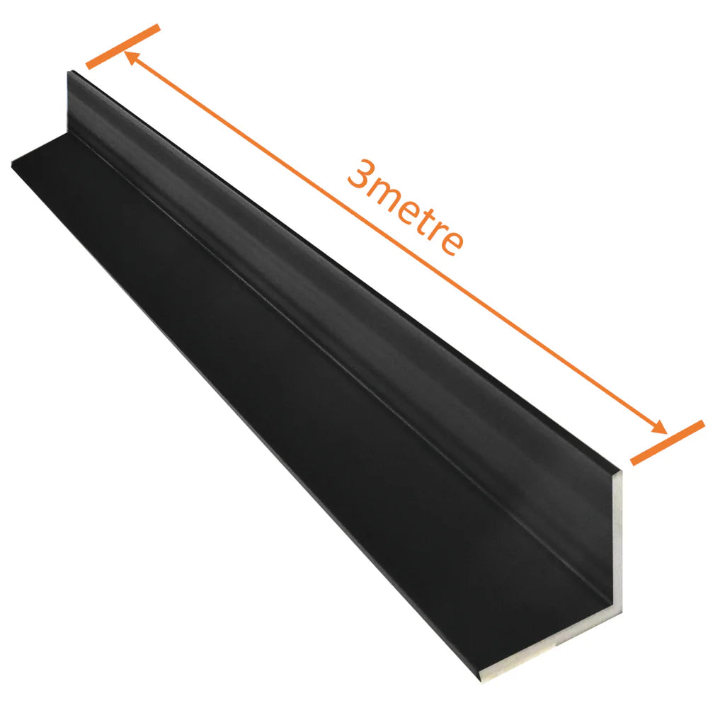 Aluminium Angle 40 x 50 x 1.6mm x 3m - Matt Black