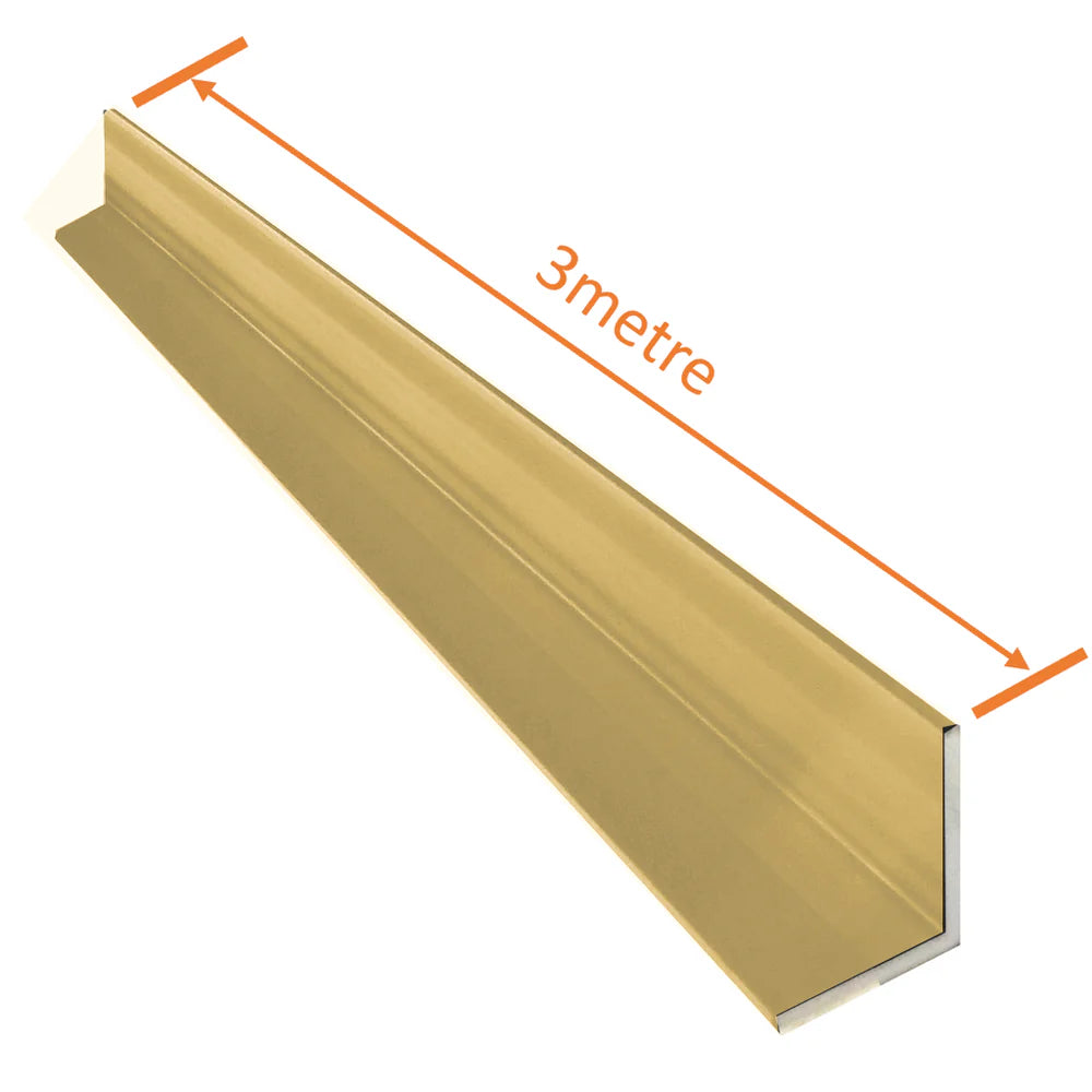 Aluminium Angle 40 x 50 x 1.6mm x 3m - Matt Gold