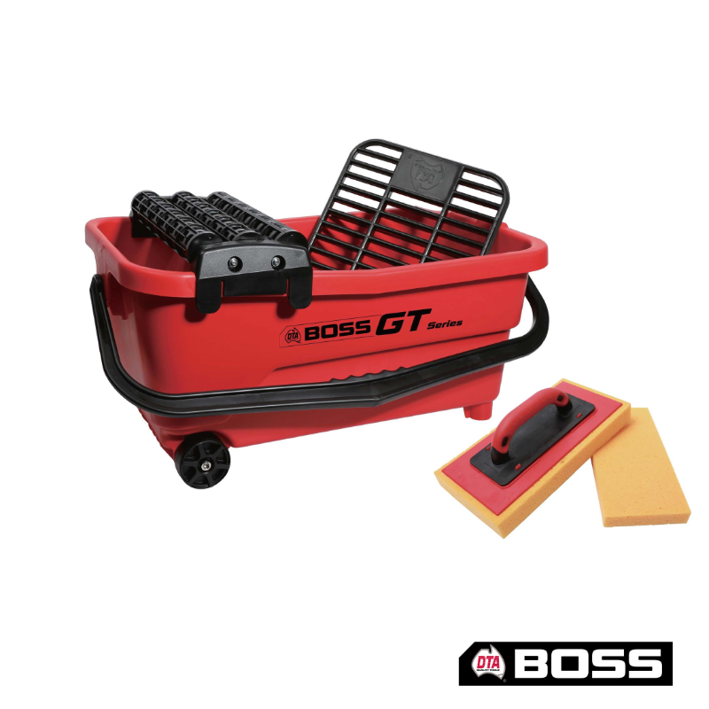 Boss Grout Cleanup System with Sml & Lge Clip on Hydro Sponges Plus Handle
