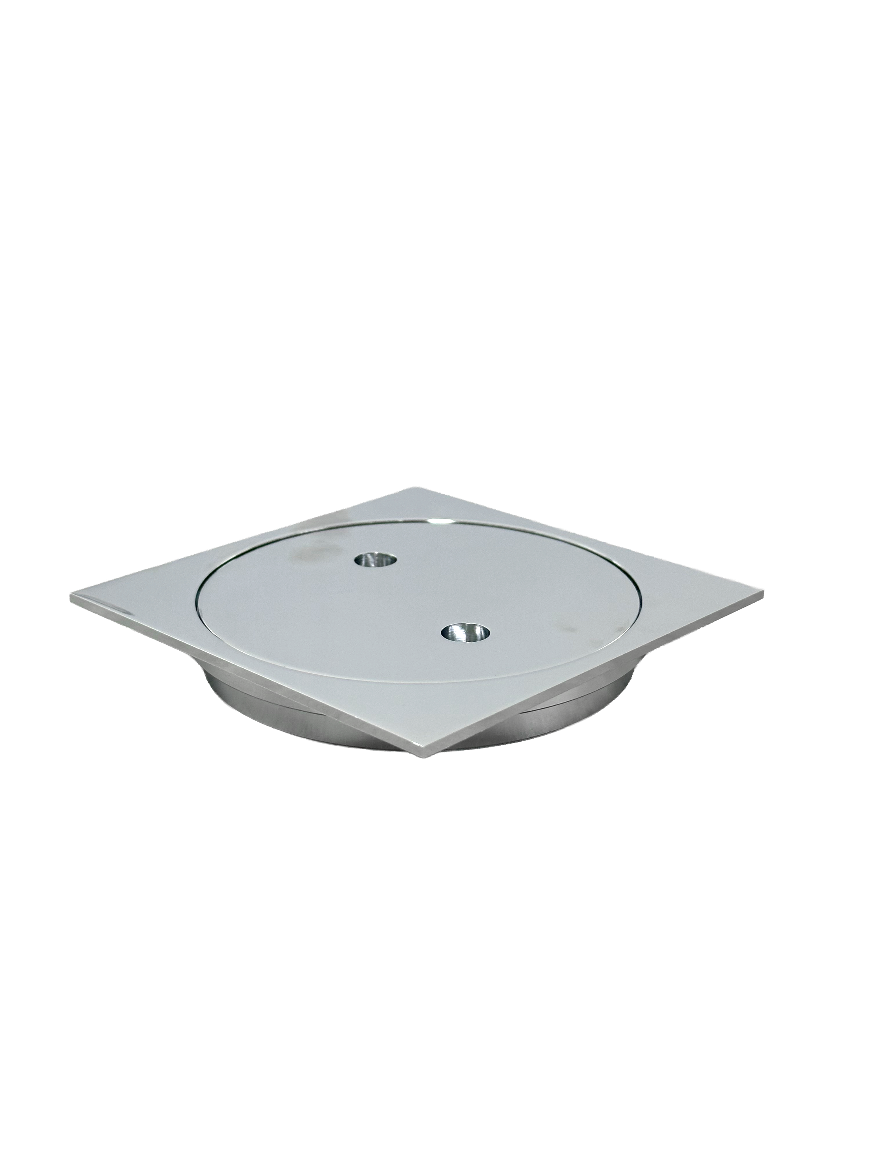 B.A.T. Luxe Square Inspection Drain - 100mm Outlet - Chrome Plated / Matt Black