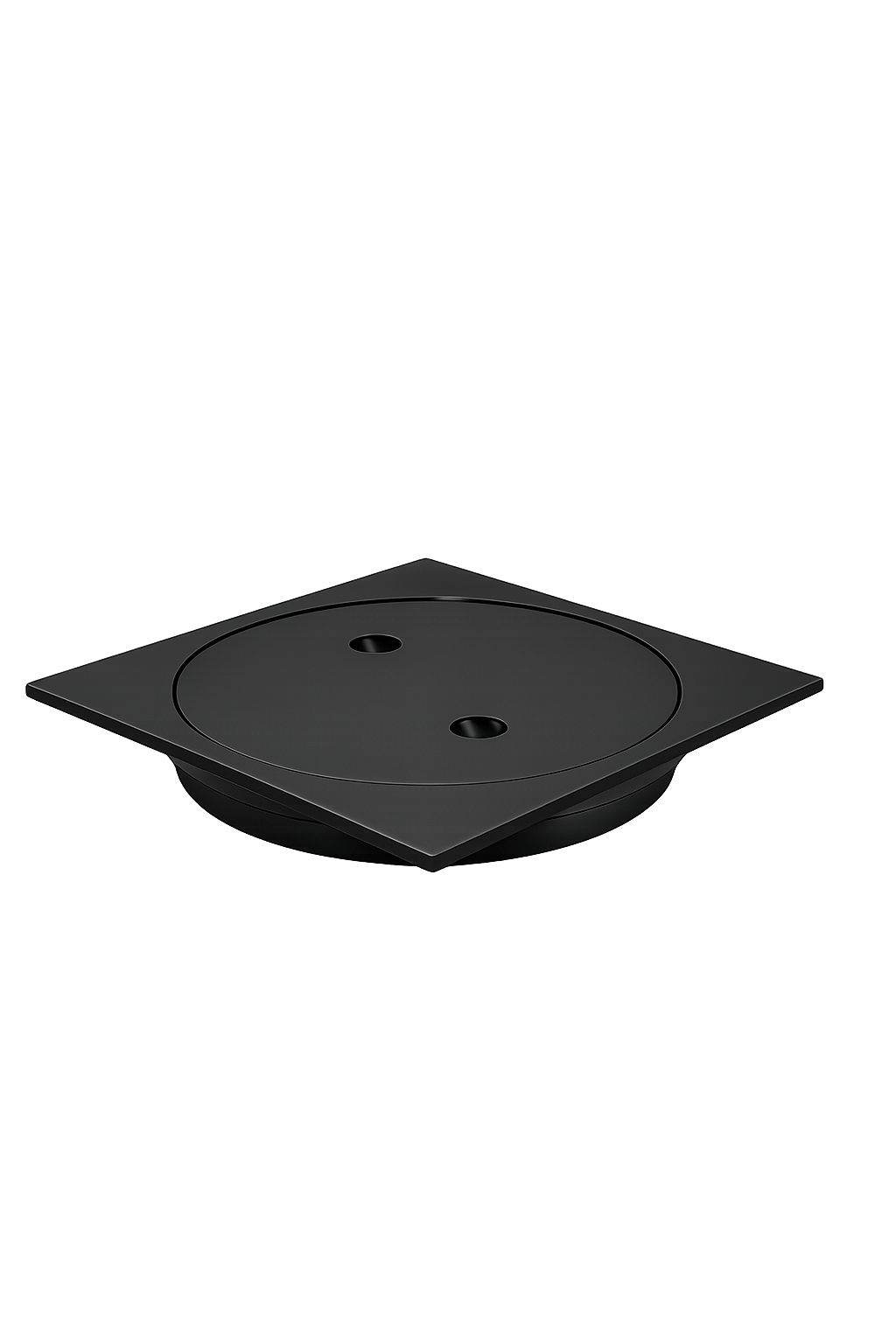B.A.T. Luxe Square Inspection Drain - 100mm Outlet - Chrome Plated / Matt Black