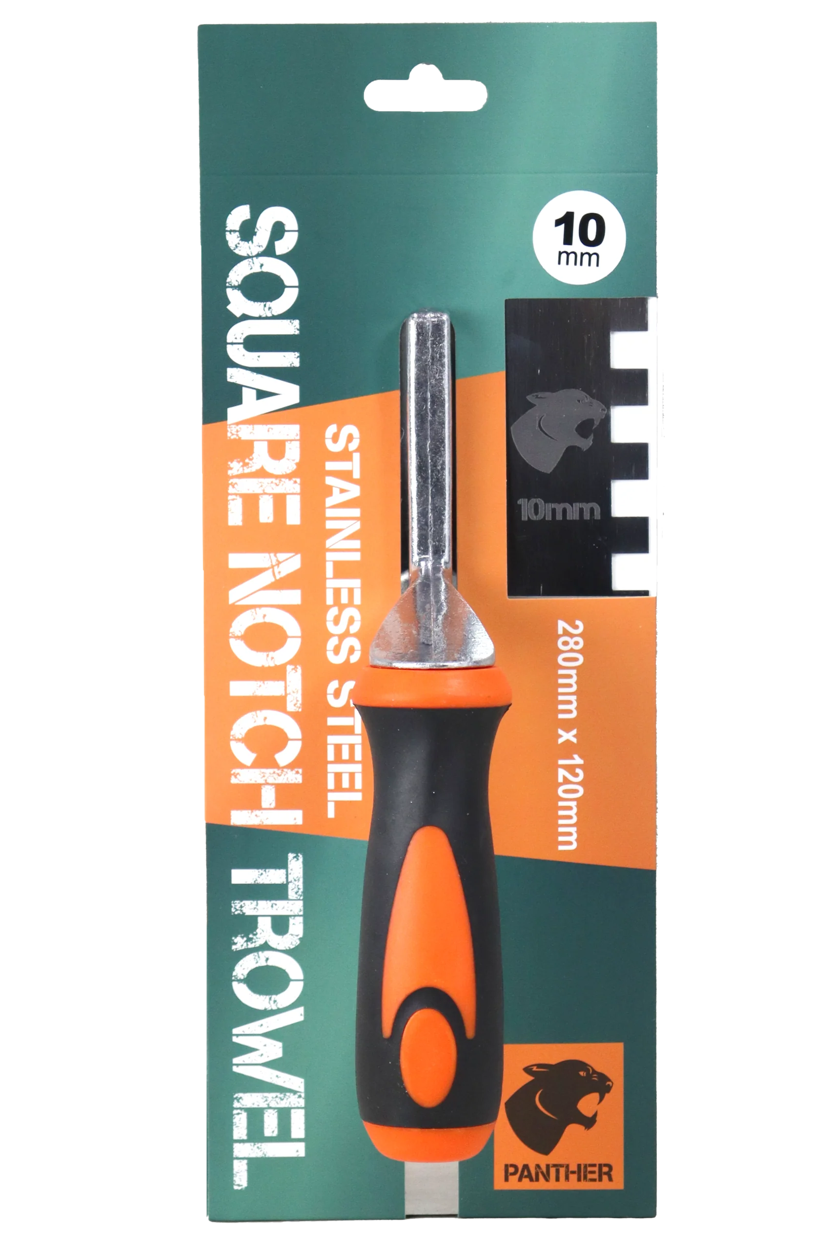 BAT Panther stainless steel square notch trowel