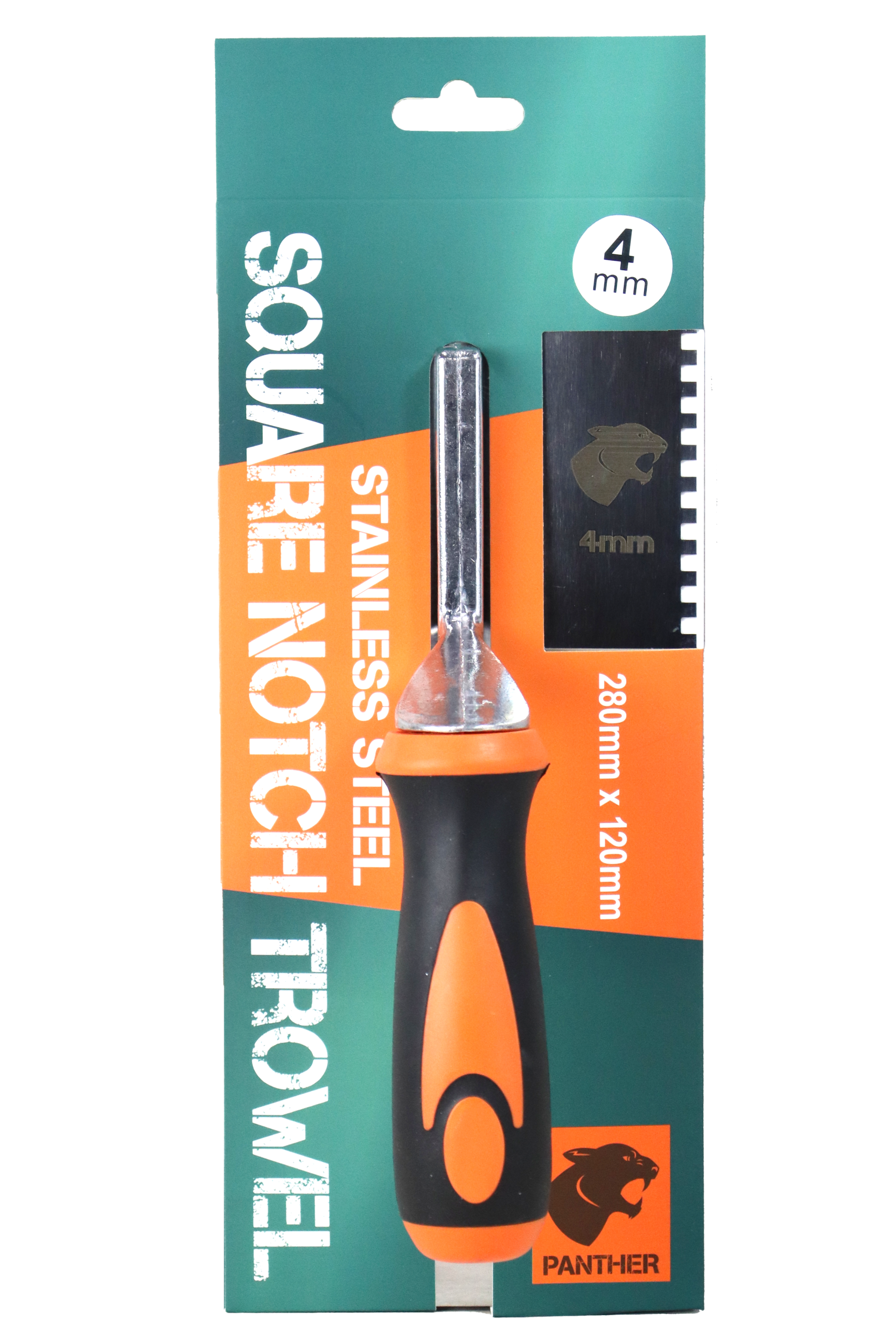 BAT Panther stainless steel square notch trowel