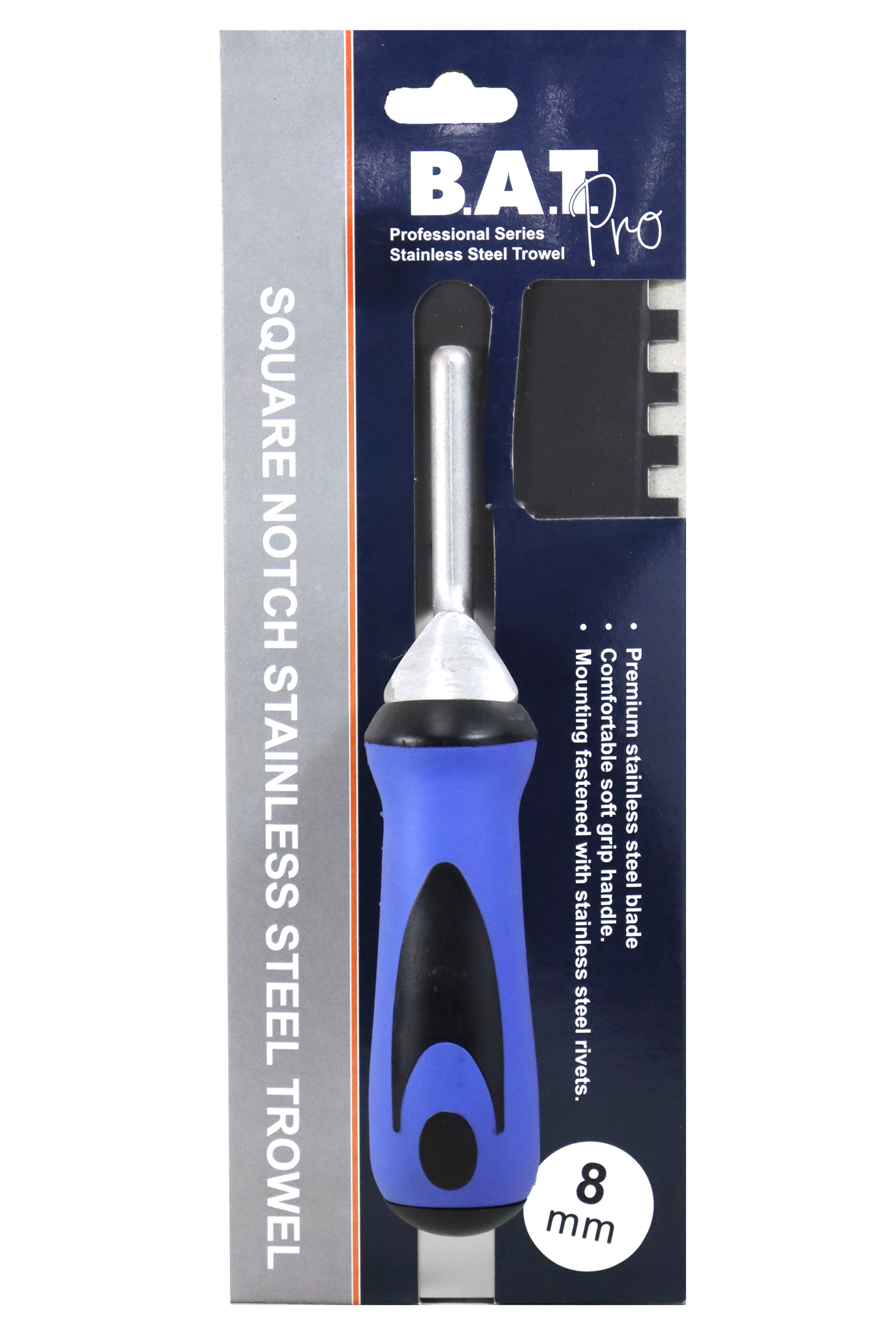 BAT Pro stainless notch trowel