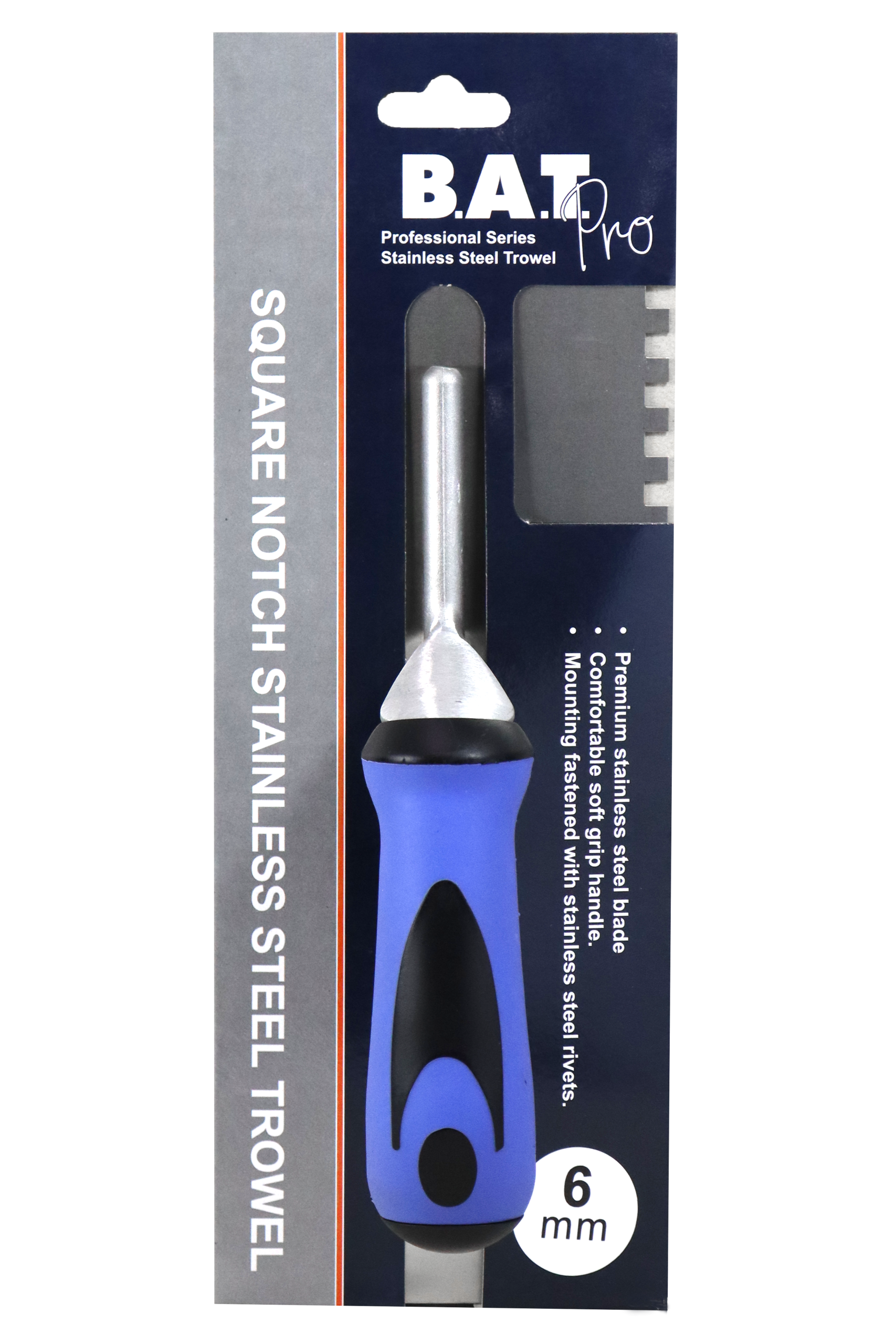 BAT Pro tiling tool stainless notch trowel