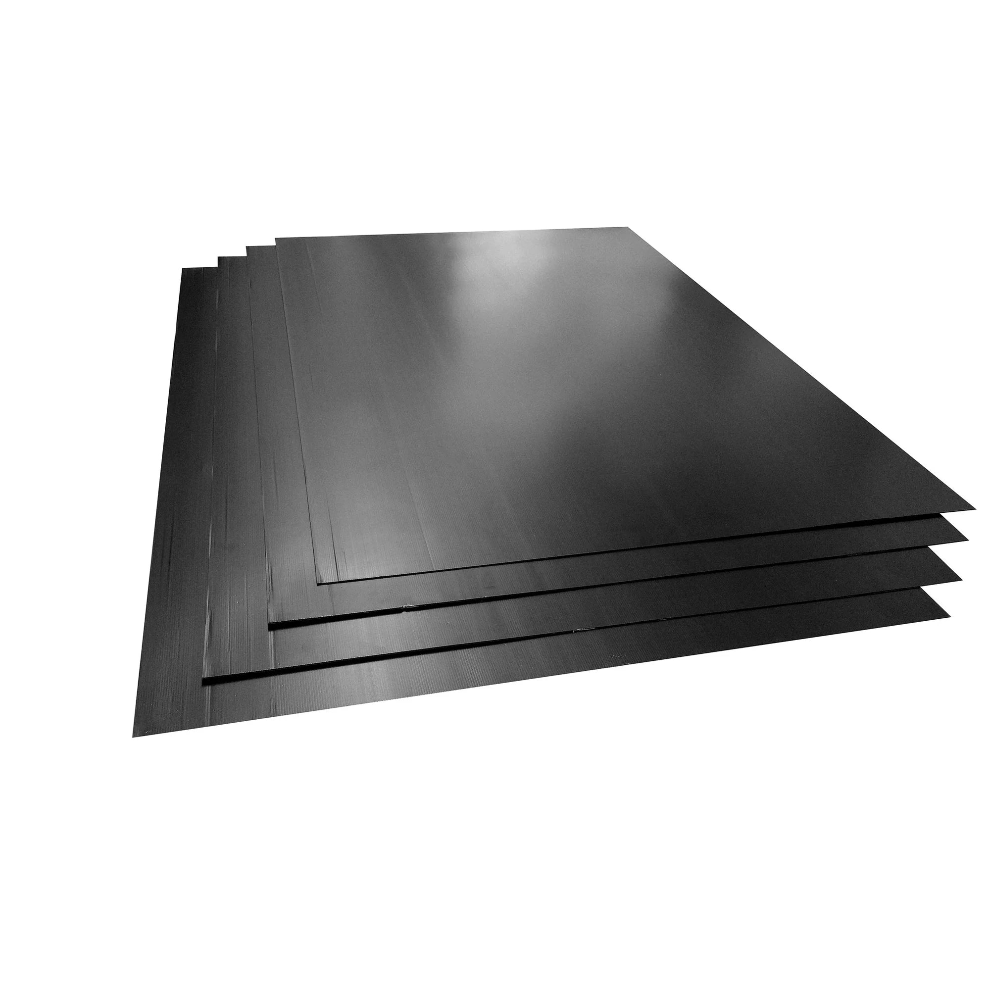 Metal sheets on white background
