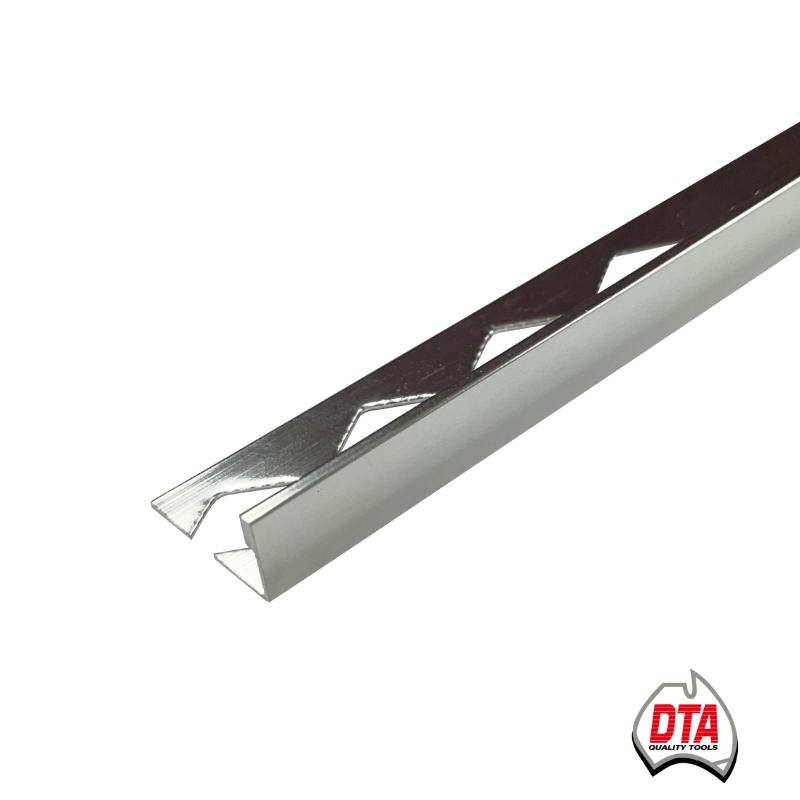 Angle aluminium tile trim corner protection with DTA logo