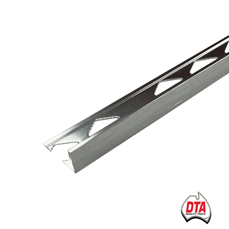 Metal edge tile with DTA logo