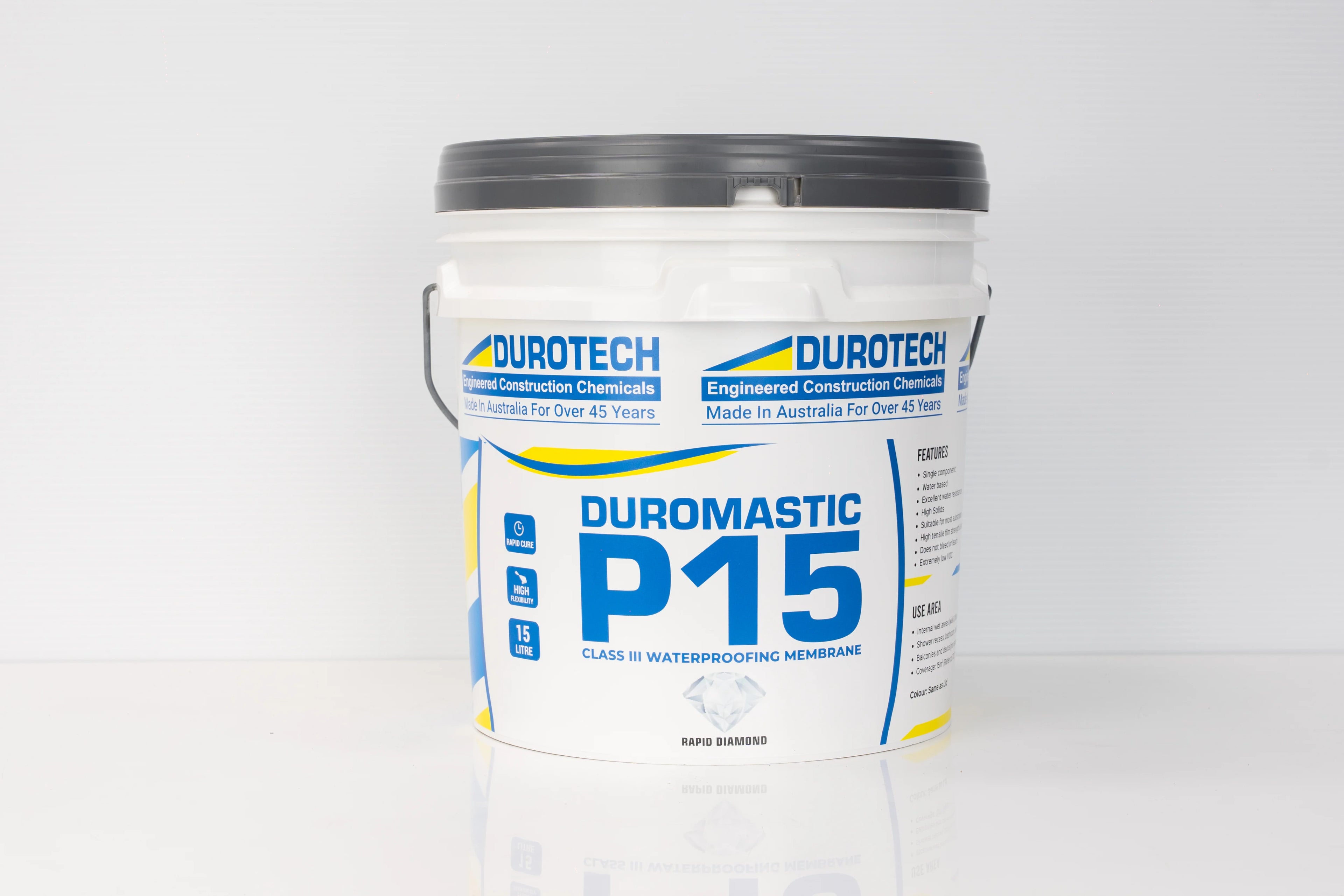 Duromastic P15 15L high solids water-based polyurethane waterproofing membrane grey for wet areas