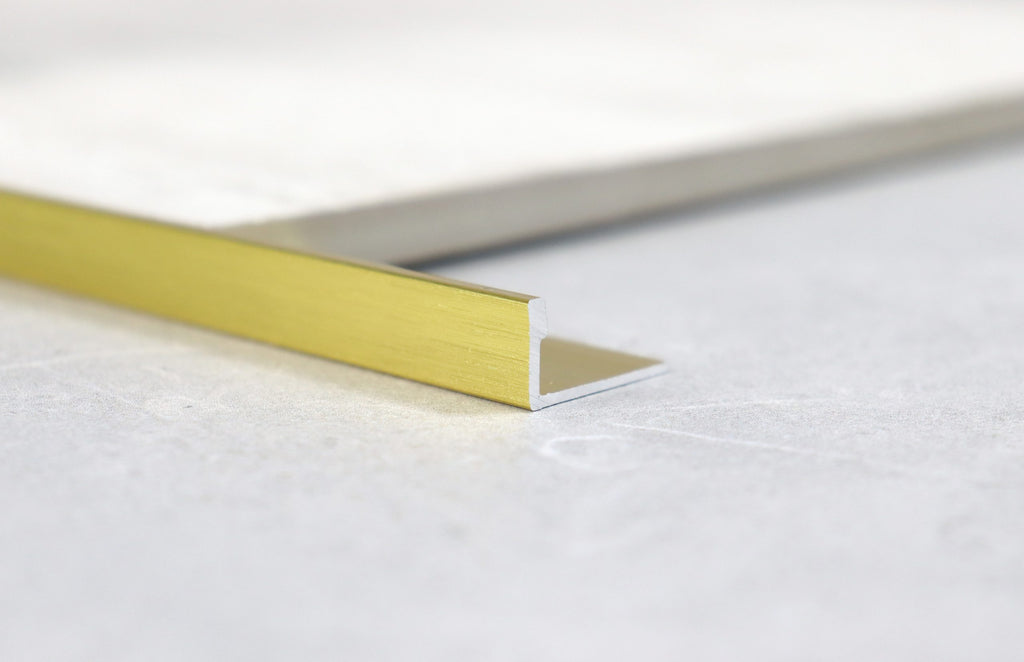 Gold BAT aluminium angle tile trim
