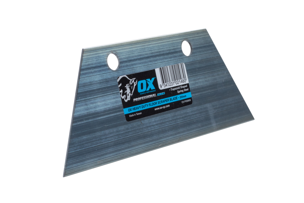 OX Pro Replacement Heavy Duty Floor Scraper Blade 200mm spring steel