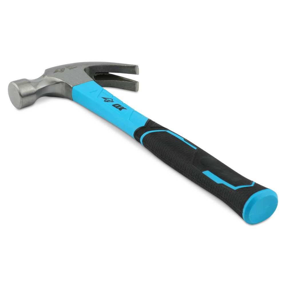 OX Trade 20oz Curved Claw Fiberglass Hammer tilers tool