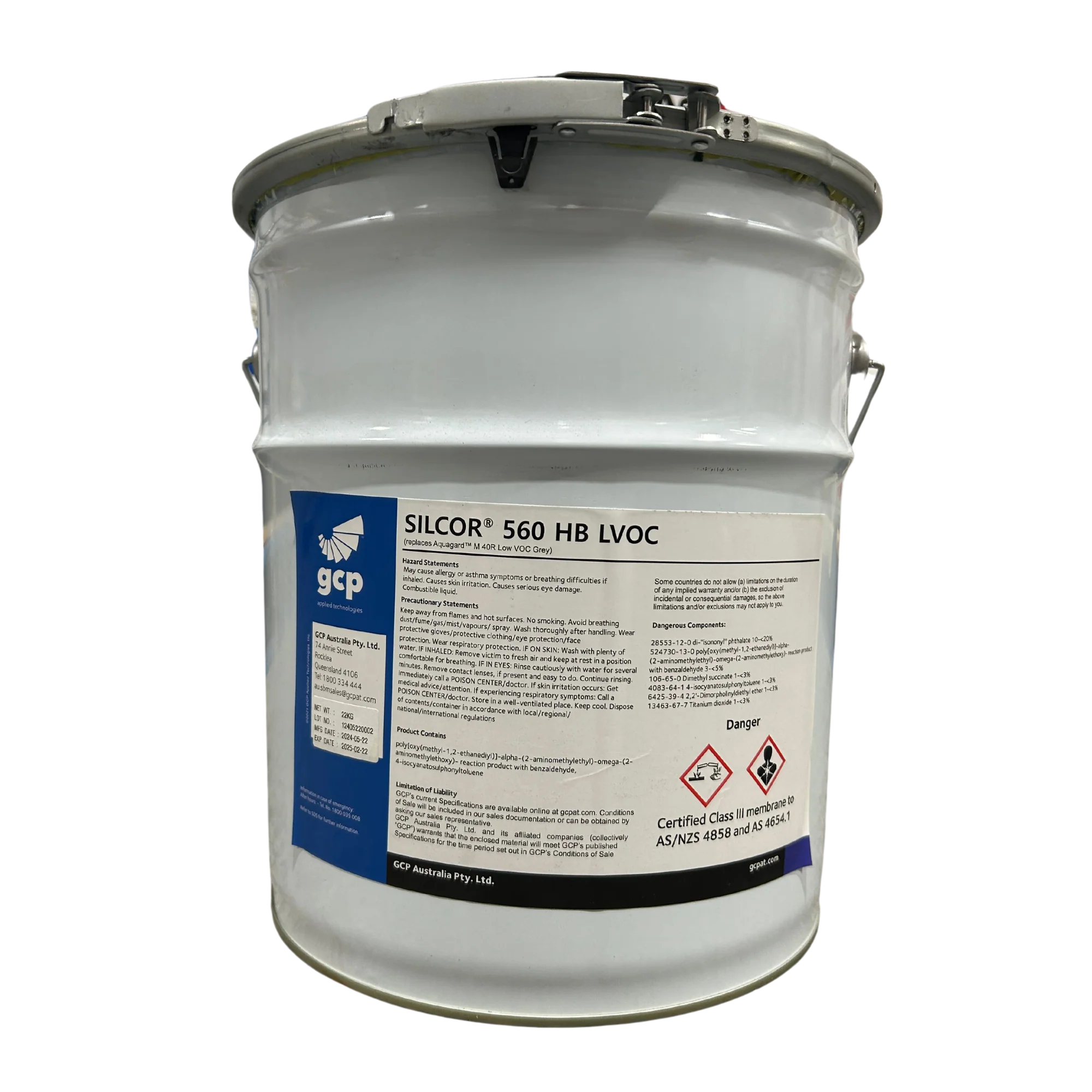 Bucket of Silcor 560 membrane for waterproofing concrete and wet areas