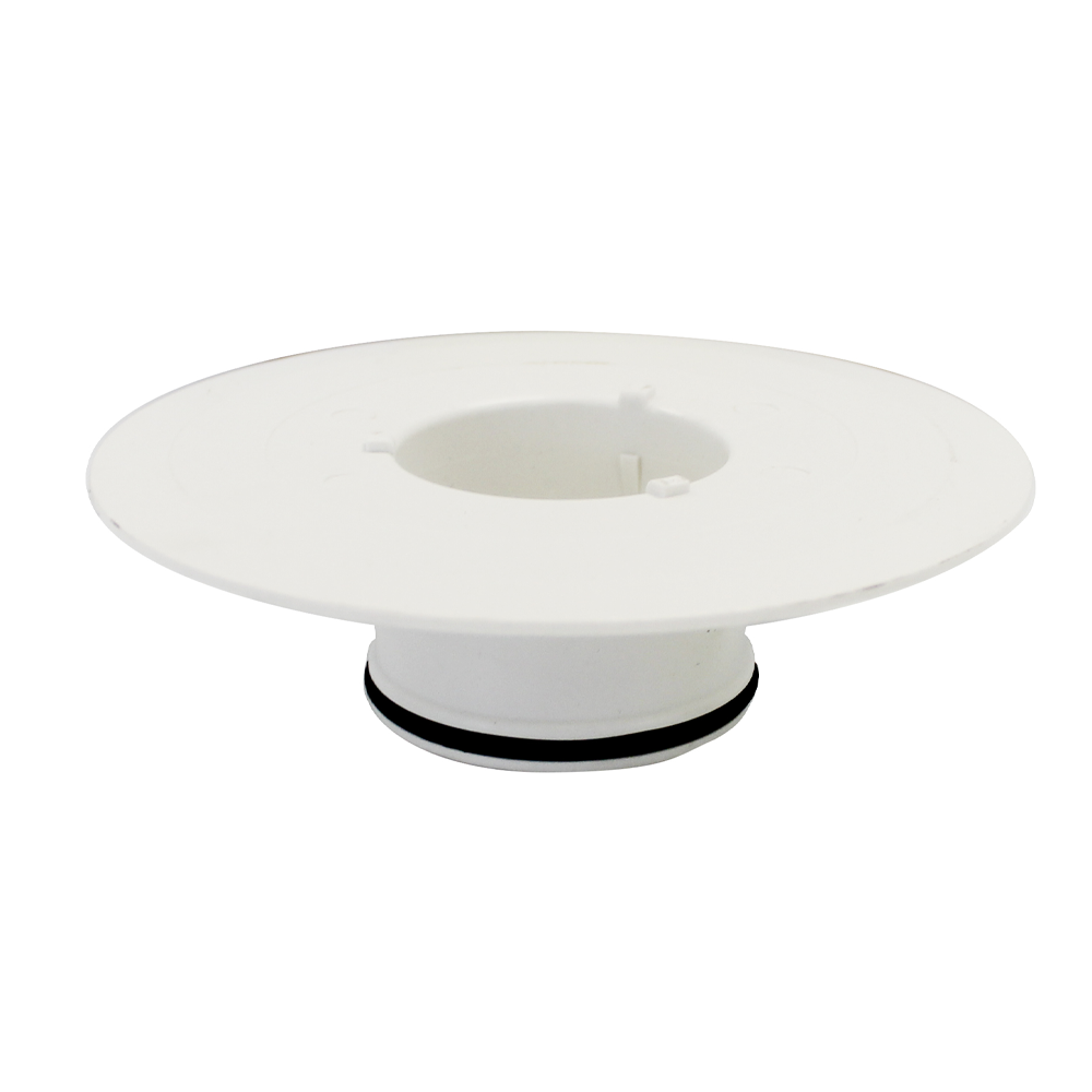 White shower flange